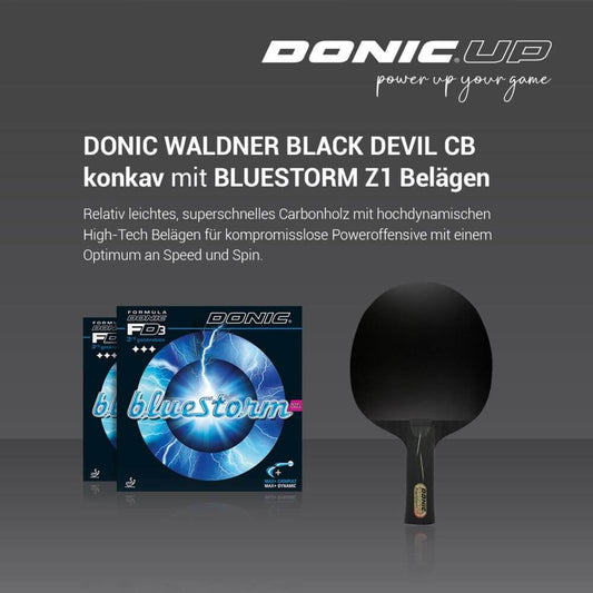 DONIC UP Donic Waldner Black Devil CB mit Bluestorm Z1